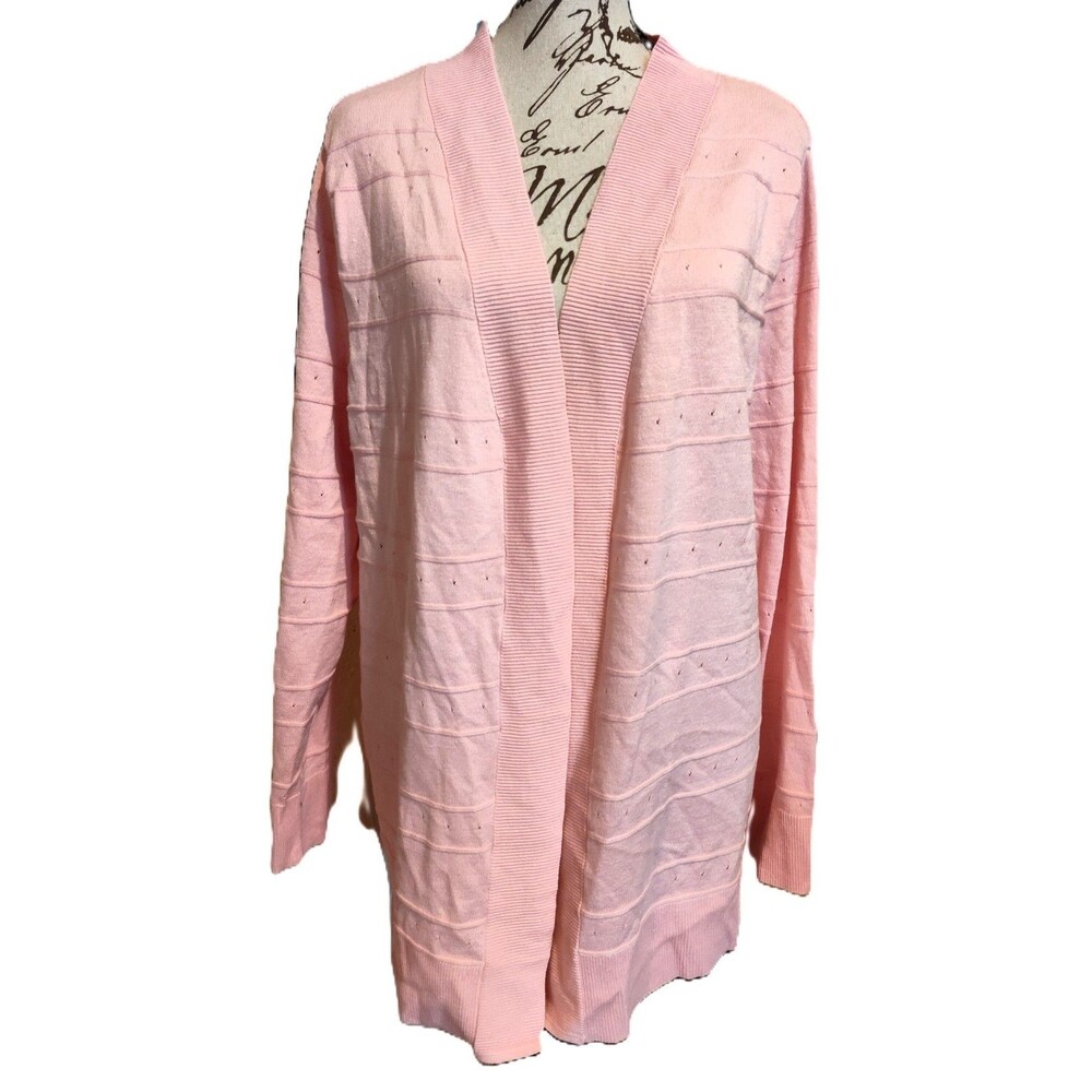 NWT Karen Scott Delicate Pink Carnigan Coat Sweater Size XL $49 New